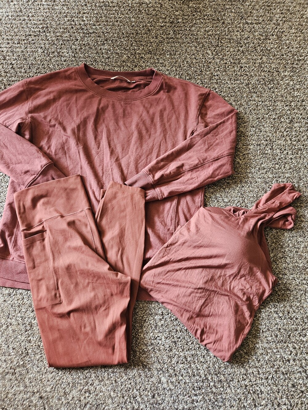 24/7 By SOMA 3 Piece Cotton Modal Activewear Athleisure Set Medium